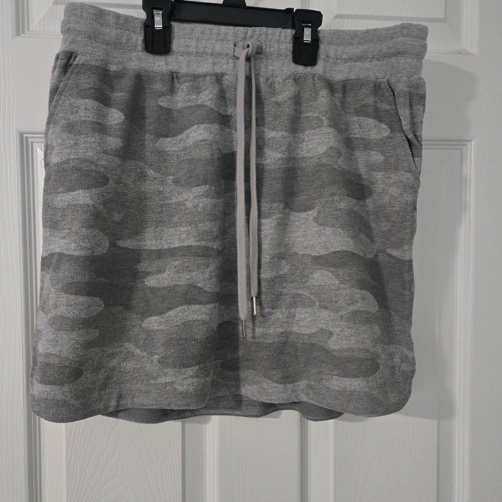 Gray Camo Print Skirt